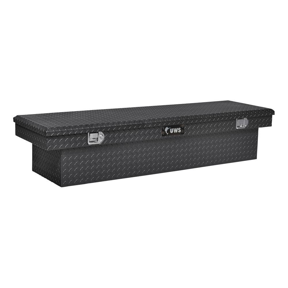 UWS 72 in. Gloss Black Aluminum Crossover Truck Tool Box (Heavy Packaging) TBS-72-BLK