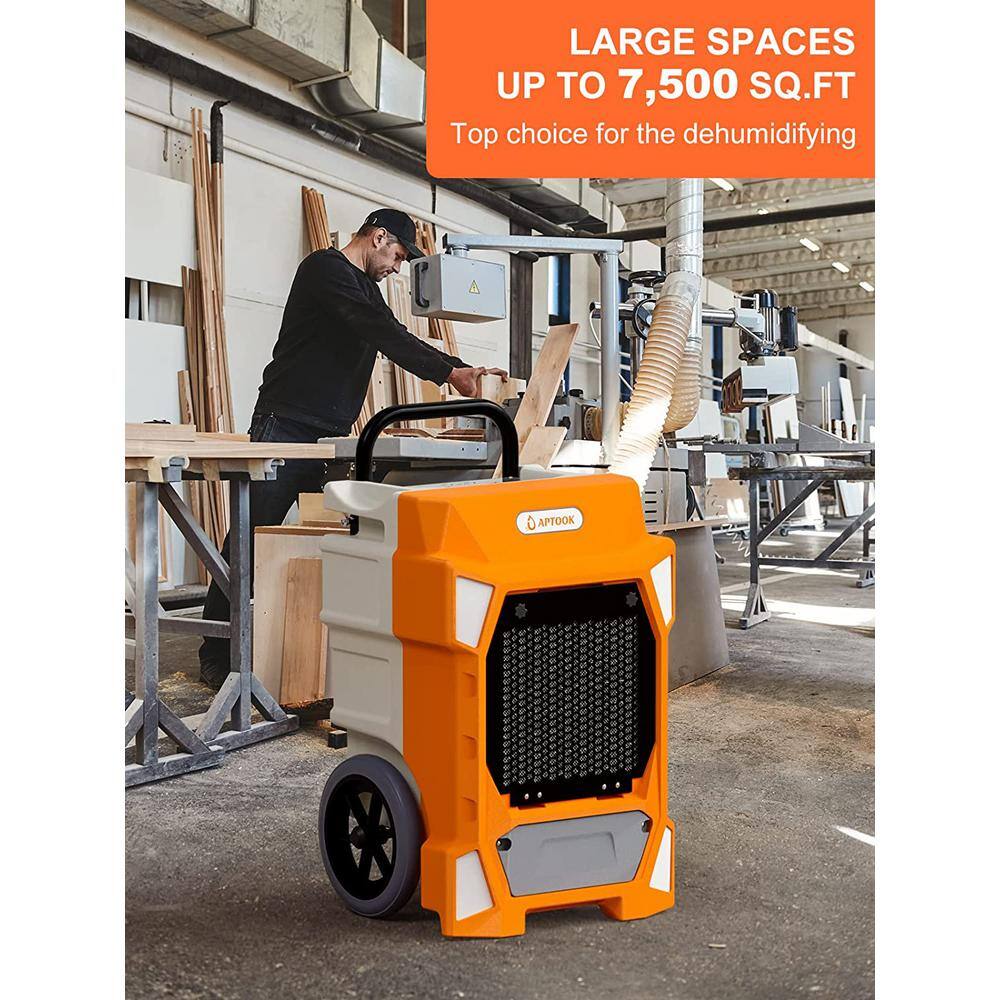 190 pt. 7500 sq. ft. Commercial Dehumidifiers in Orange for Basement Garage Warehouse with Drain Hose and Pump W-SPU-85