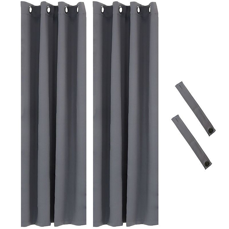 Sunnydaze Set of 2 Blackout Curtain Panels with Grommet Top - 52 x 84