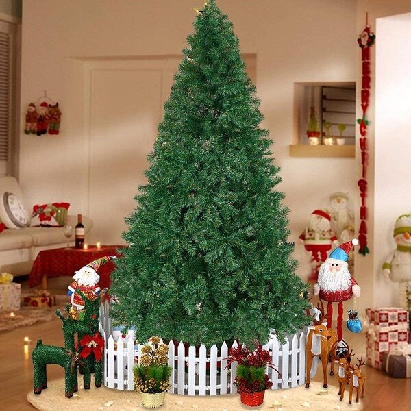 10' Premium Spruce Artificial Christmas Tree W/Metal Stand，(Green，10Ft)