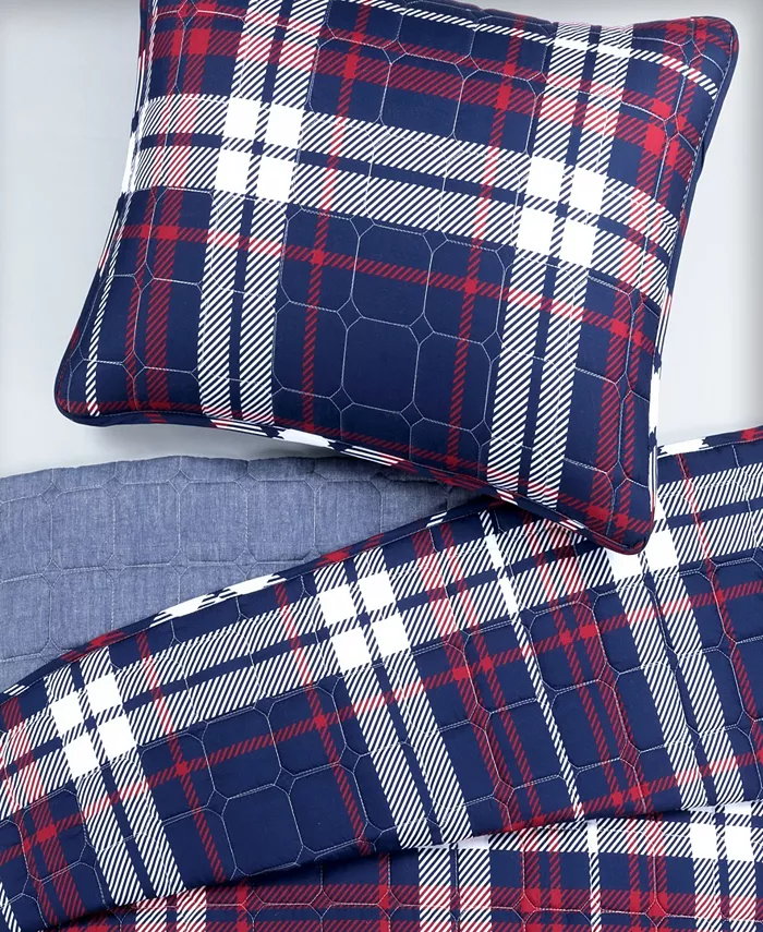 Lush Dandeacute;cor Grayson Farmhouse Plaid Reversible 2-Piece Quilt Set， Twin Twin XL