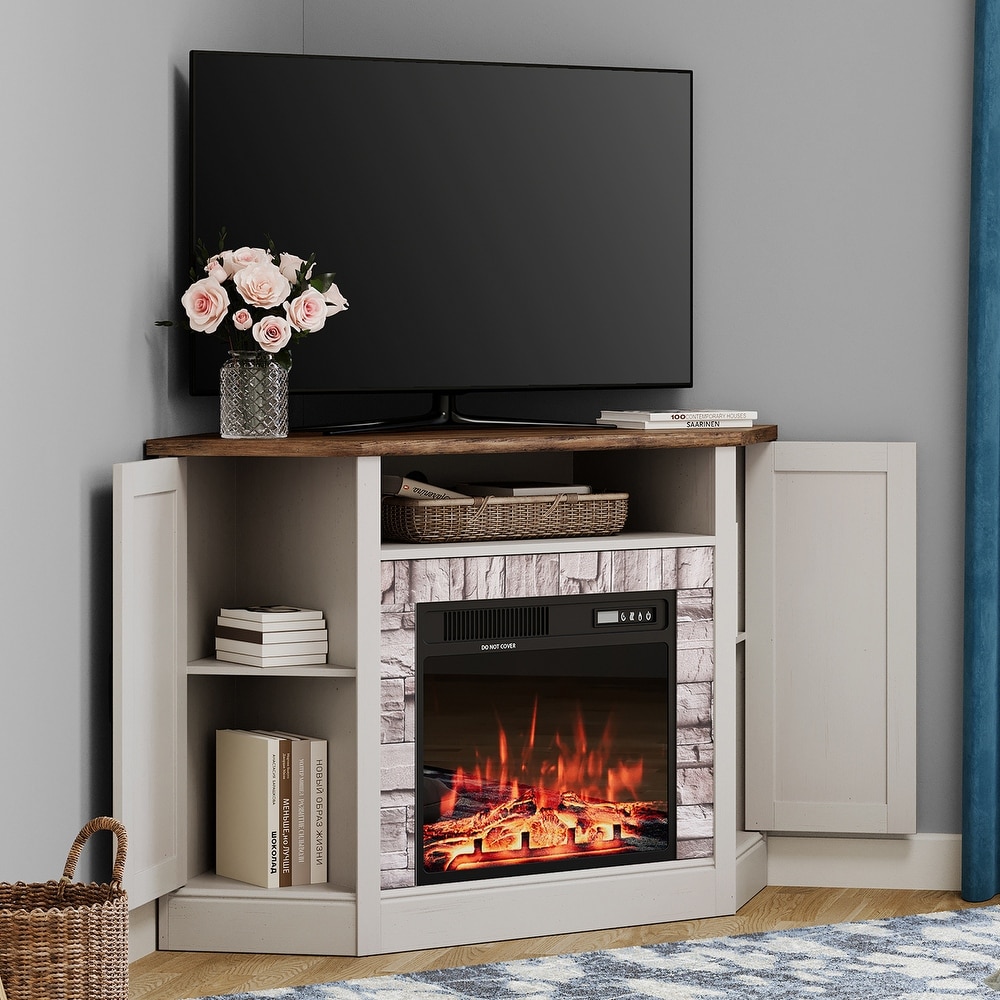 Fireplace Corner TV Stand for 55 Inch TV Entertainment Center 47\