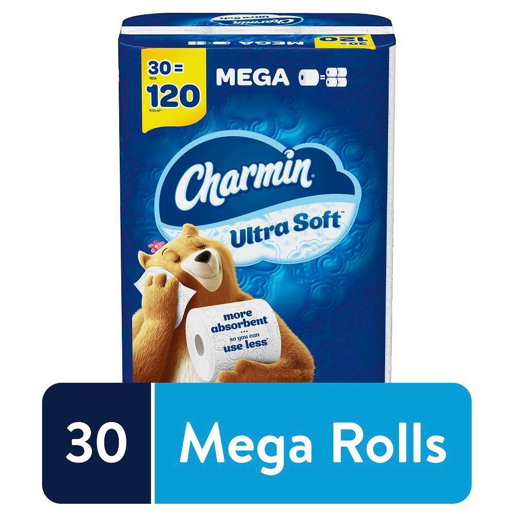 Charmin Ultra-Soft Toilet Paper Rolls (244 Sheets Per Roll)(30-Mega Rolls) 003077201537