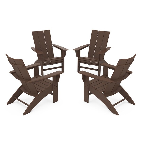 POLYWOOD 4Piece Modern Curveback Adirondack Conversation Set