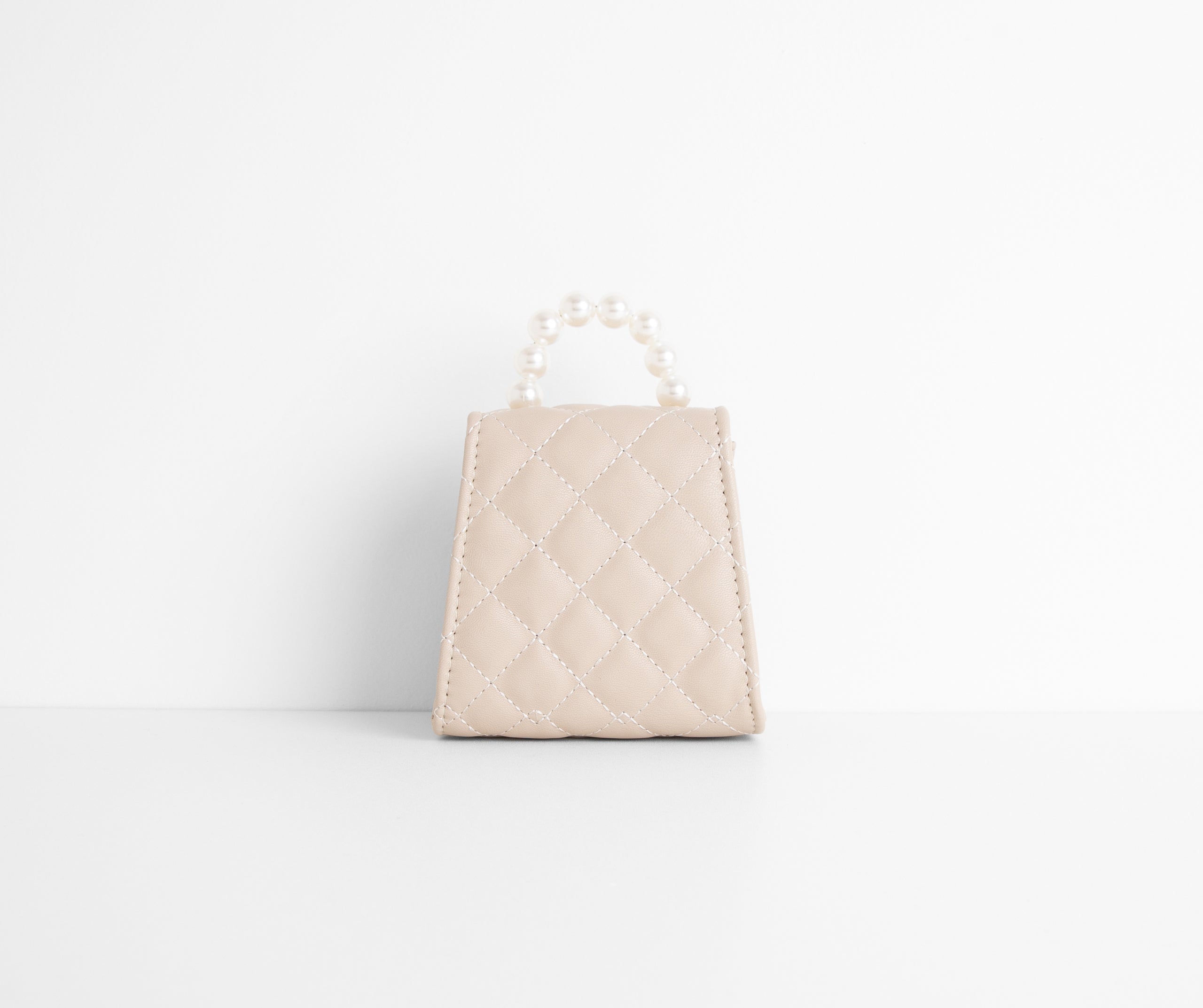 Fancy Babe Pearl Handle Mini Quilted Purse