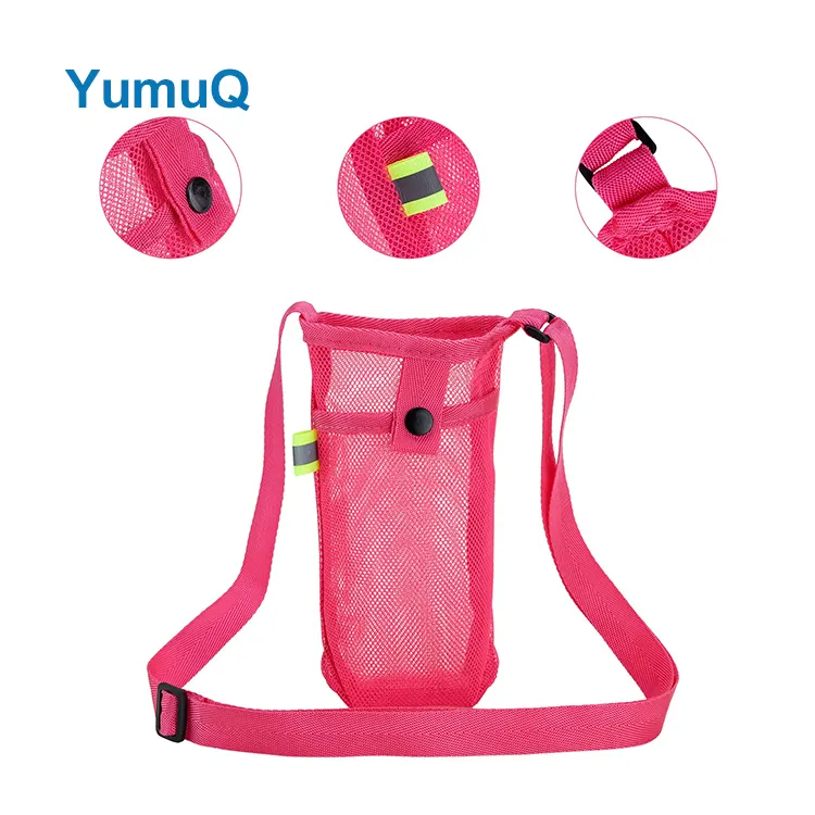 YumuQ 30 oz Nylon Gym Water Bottle Cover Sleeve Holder With Adjustable Shoulder Strap For Sports Gym Hiking Camping Walking