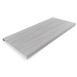 Deck-Top 8 ft. x 12 in. x 5-12 in. Coastal Grey PVC Decking Board Covers for Composite and Wood Patio Decks (10-Pack) DT8CGP832-10