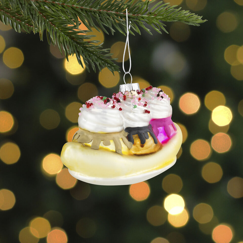 3 Banana Split Glass Ornament Set Of 6