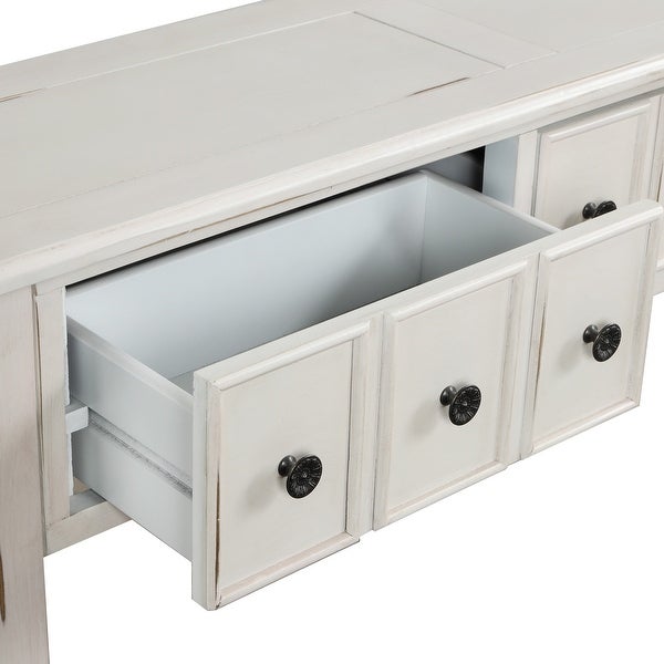 Nestfair Entryway Console Table with Drawers and Bottom Shelf