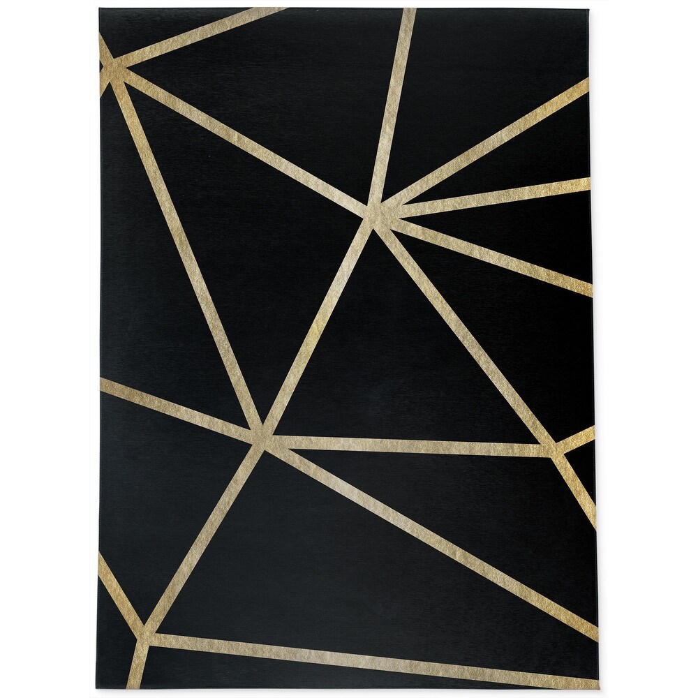 GEM BLACK   GOLD Outdoor Rug By Marina Gutierrez