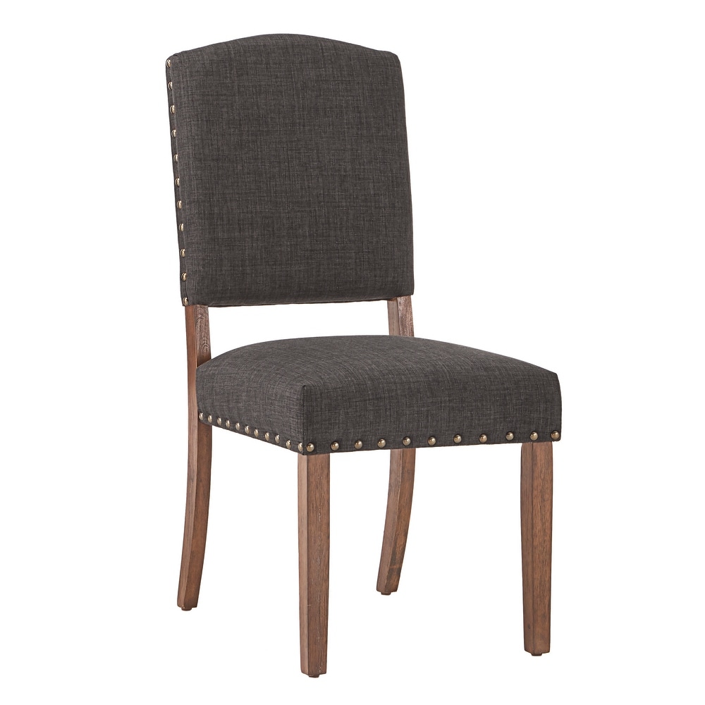 Benchwright Linen look Side Chair with Nailhead Trim (Set of 2) by iNSPIRE Q Artisan