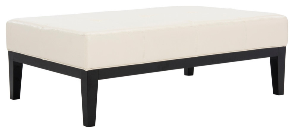 Tonita Rectangle Cocktail Ottoman Flat Cream/ Black   Modern   Footstools And Ottomans   by Virgil Stanis Design  Houzz