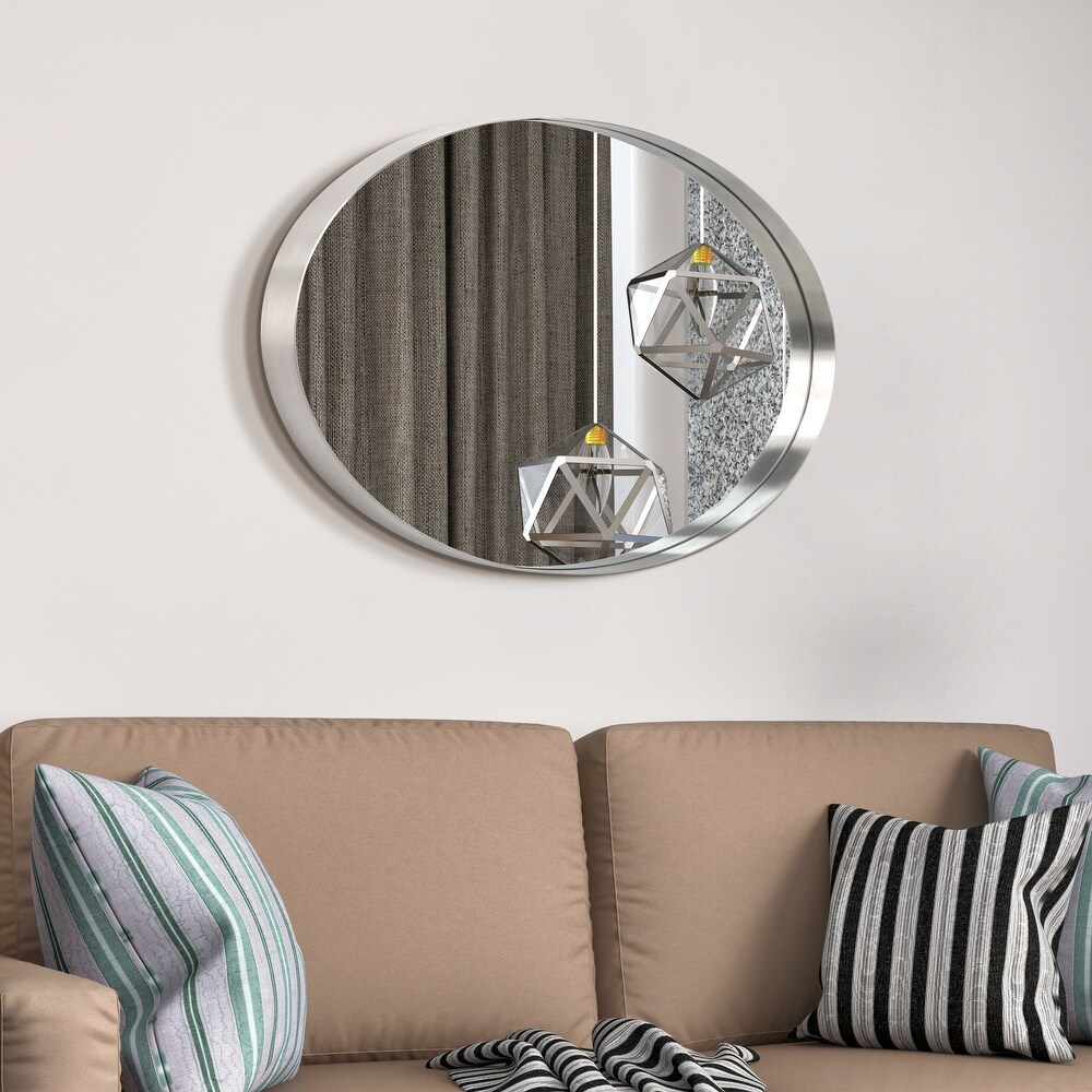 Ultra Stainless Steel Oval Wall Mirror  24\