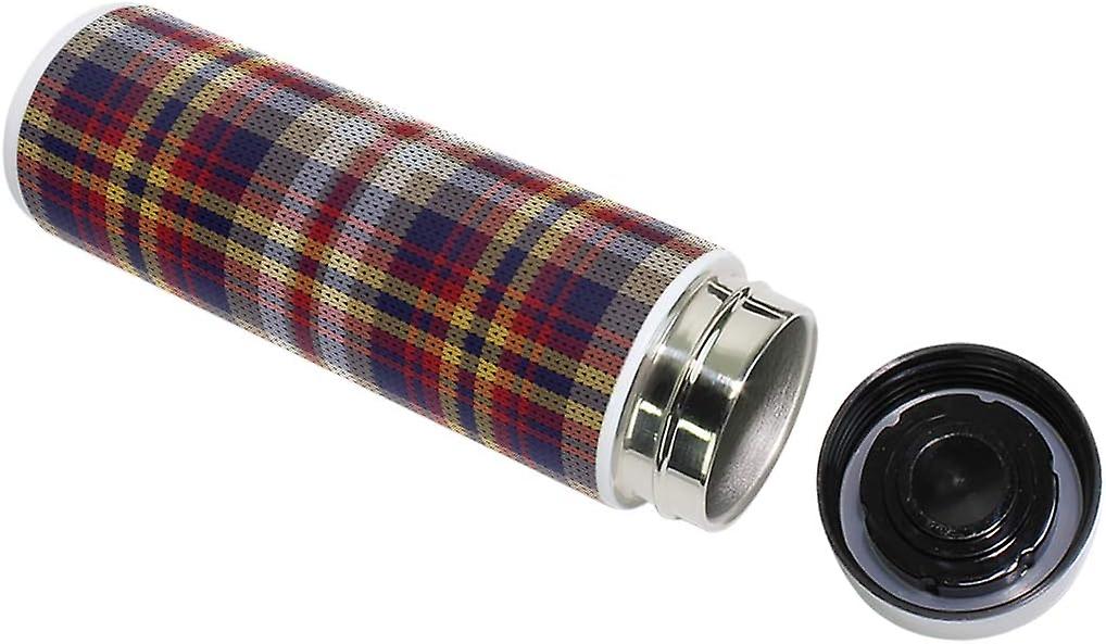 Vacuum Insulated Stainless Steel Water Bottle Knitted Plaid Tartan Thermos Tumblers Portable Hyrdoflask Travel Mug