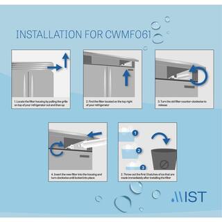 Mist Replacement Refrigerator Water Filter For Sub Zero 42044904290510 F-1000 F-2000 (3-Pack) Sub Zero Water Filter CWMF361