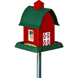 North States North States 9081 Wild Bird Feeder， Barn， 5 Pound， Plastic， Red， 13-1/4 in H， Pole Mounting