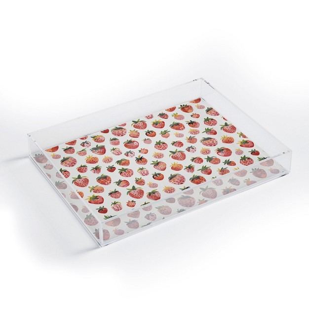 Ninola Design Strawberries Countryside Summer Acrylic Tray Deny Designs