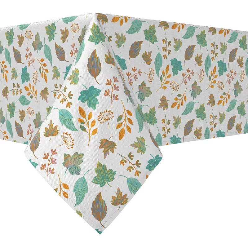 Rectangular Tablecloth， 100% Cotton， 60x84， Painted Leaves