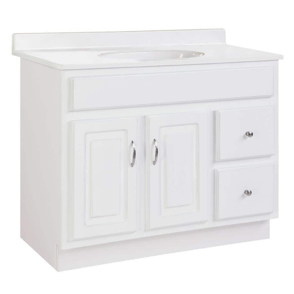 Design House Concord 36 in W x 21 in D x 30 in H Bath Vanity Cabinet without Top in White Gloss