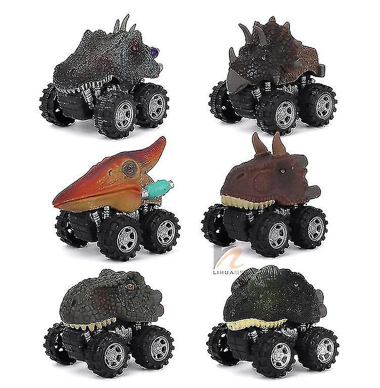 4pcs Gift Pull Back Dinosaur Cars Dino Truck Toy Mini Dragon Animal Random Color