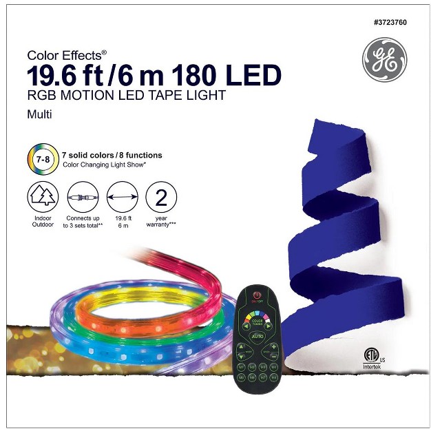 Ge Color Effects 19 6 Feet Rgb Motion Led Tape Light Corded Multi color