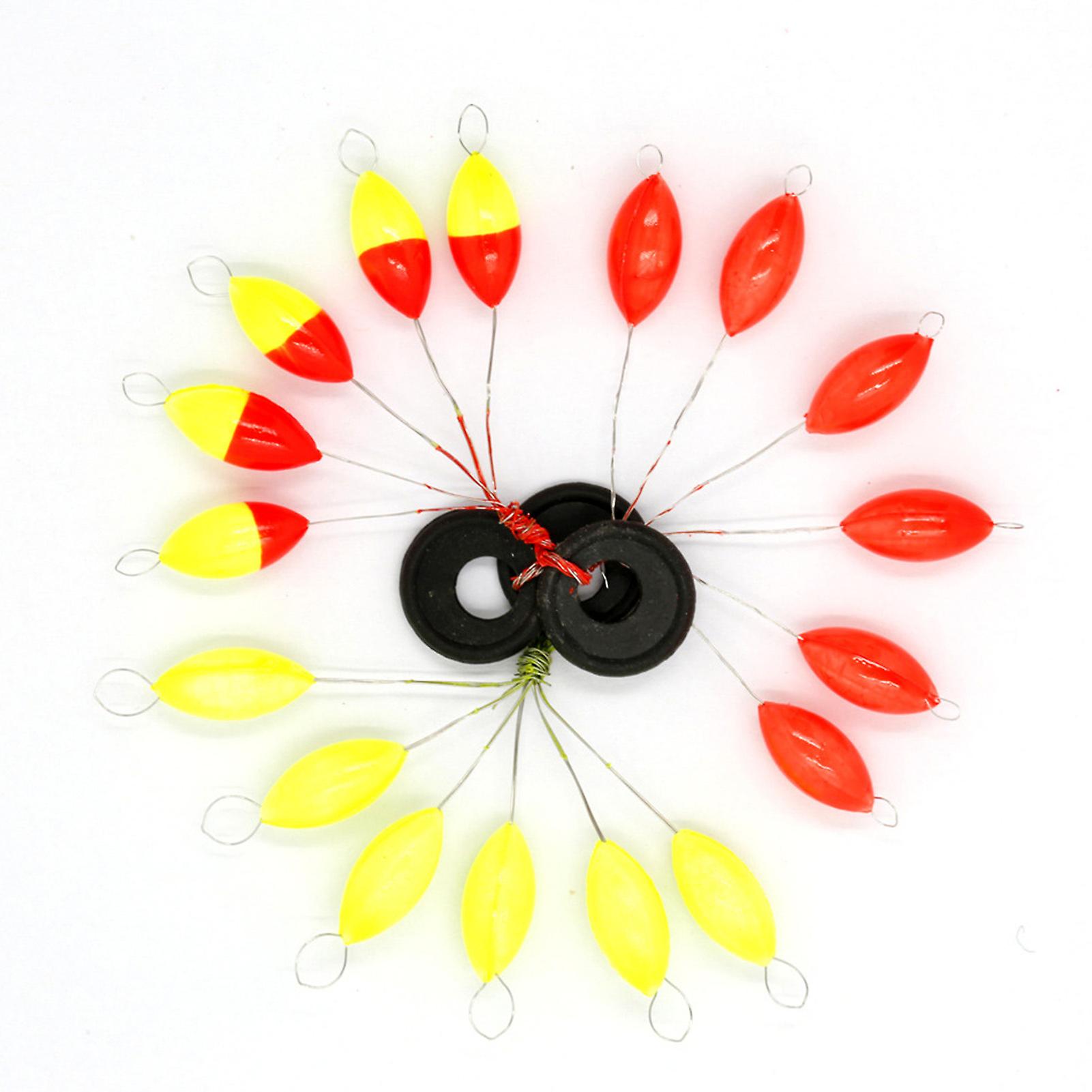 10pcs Fishing Float Oval Space Bean Fishing Line Stopper Buoys Fishing Tackle Accessories Yellow 1