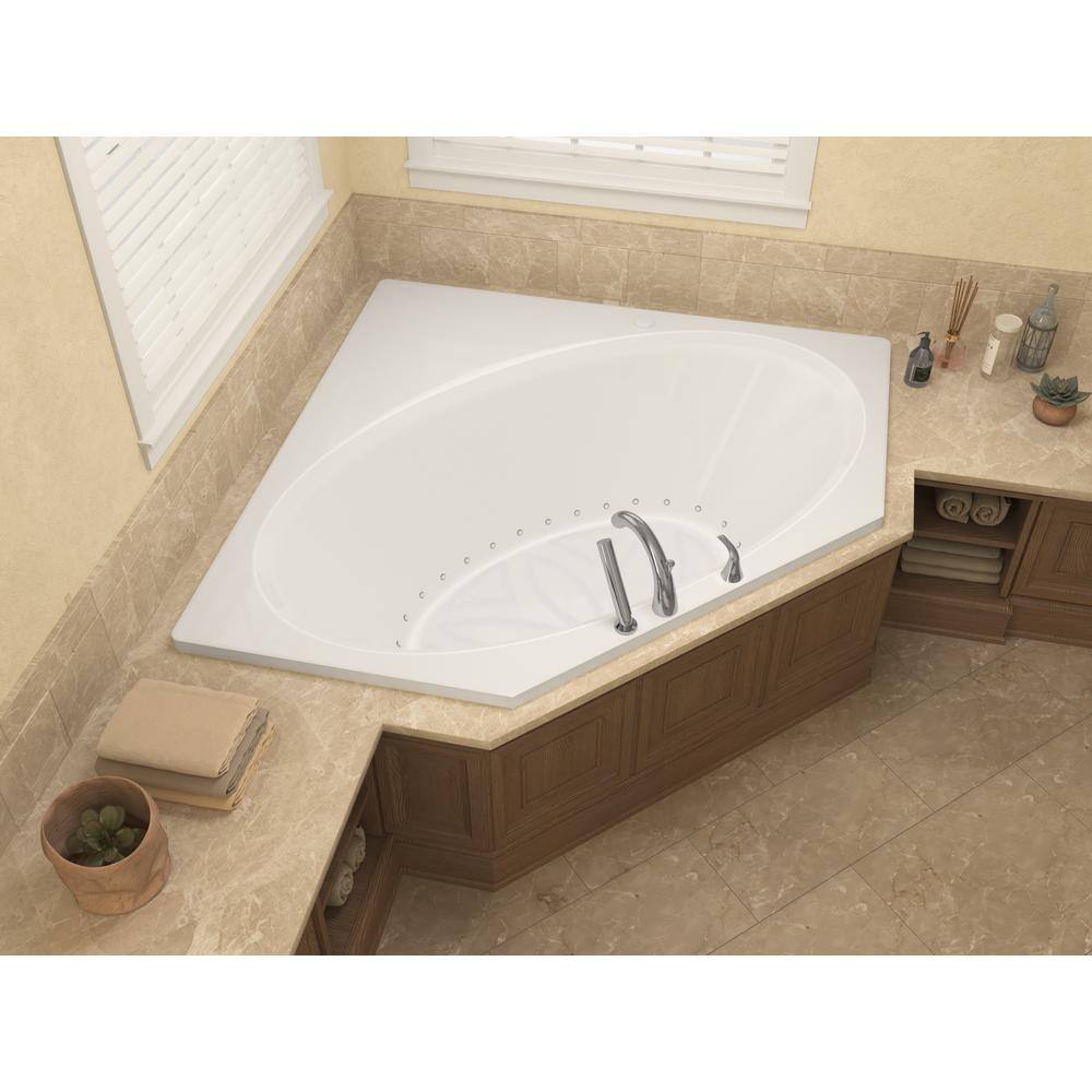 Universal Tubs Mali 5 ft. Acrylic Corner Drop-in Air Bath Tub in White HD6060VAR