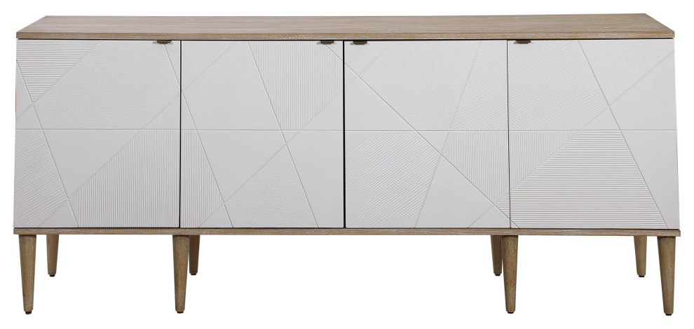 Uttermost Tightrope 4 Door Modern Sideboard Cabinet   Modern   Accent Chests And Cabinets   by Zin Home  Houzz