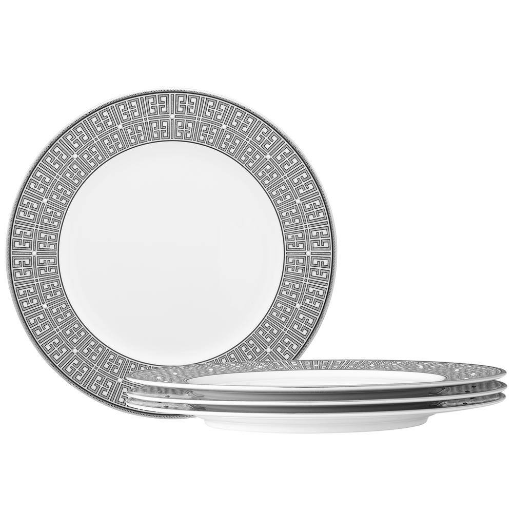 Noritake Infinity Graphite 11 in. Gray Bone China Dinner Plates Set Of 4 4986-406D