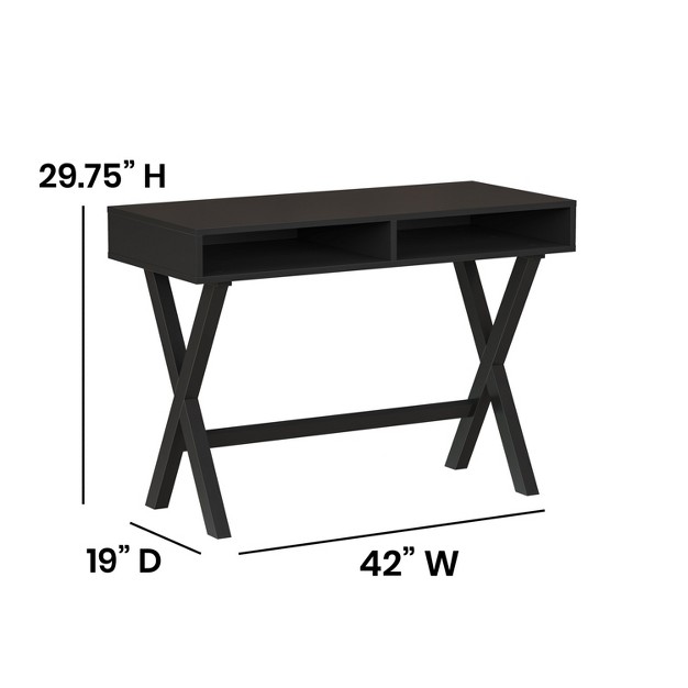 Flash Furniture Home Office Writing Computer Desk With Open Storage Compartments Table Desk For Writing And Work