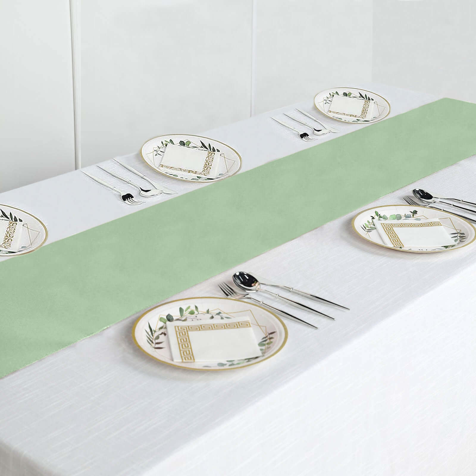 Sage Green Polyester Table Runner 12