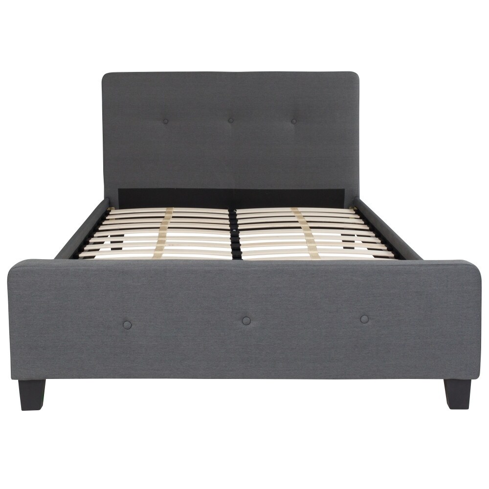 Button Tufted Upholstered Casual Style Platform Bed