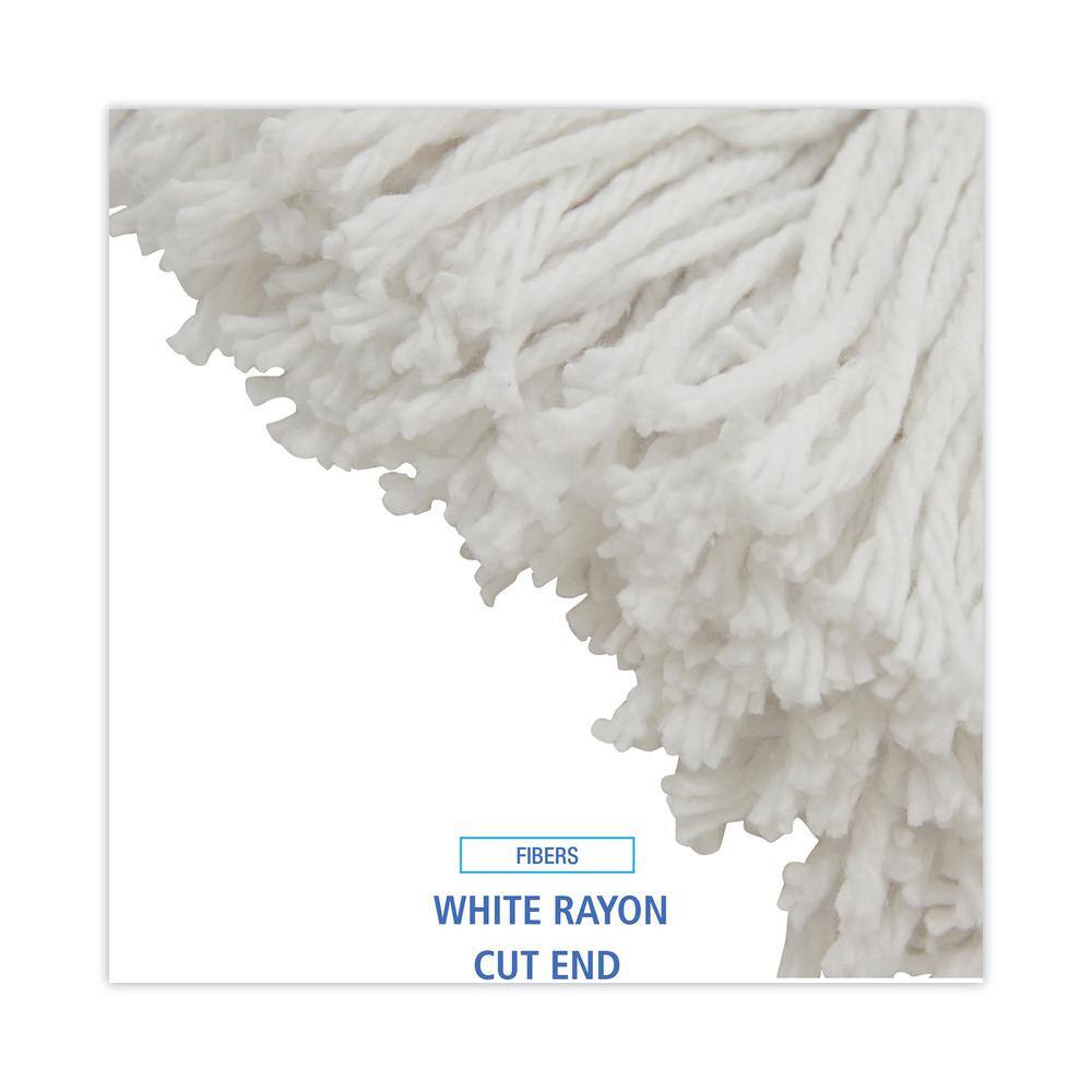 Boardwalk Rayon Fiber Cut-End String Mop Mop Head Value Standard Head Size No. 16 White (12-Carton) BWK2016R