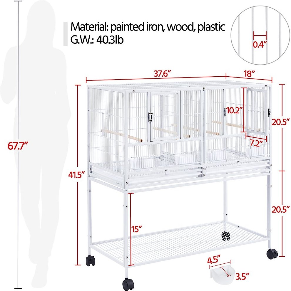 Yaheetech Stackable Wide Divided Breeder Bird Cage