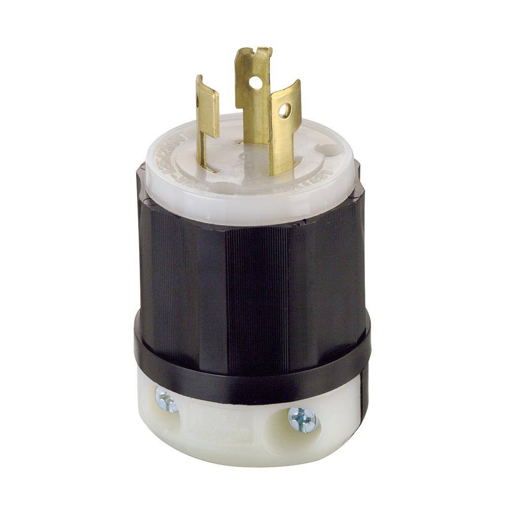 Leviton 20 Amp 125250-Volt Locking Non-Grounding Plug BlackWhite 9965-C