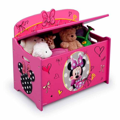 Disney Minnie Mouse Deluxe Wood Toy Box by Delta Children, Greenguard Gold Certified