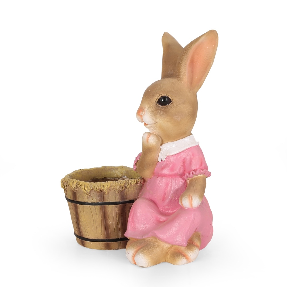 Kuhrs Outdoor Decorative Rabbit Planter by Christopher Knight Home   15.00\