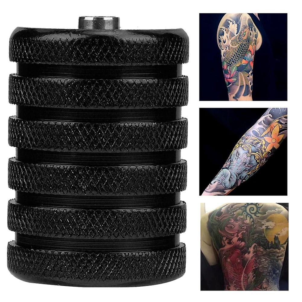 35mm Aluminium Alloy Tattoo Knurled Grip Tube Tattoo Machine Handle Grips (black)