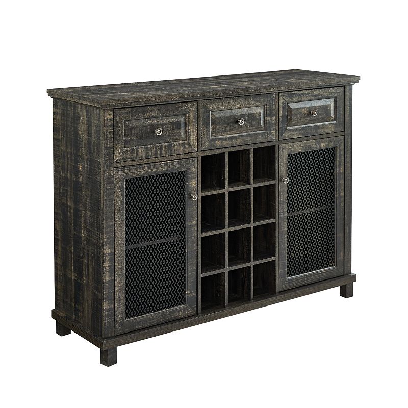 Farmhouse Sideboard Wine Rack Buffet Table