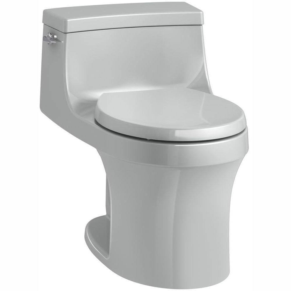 KOHLER San Souci 1-piece 1.28 GPF Single Flush Round Toilet in Ice Grey K-4007-95