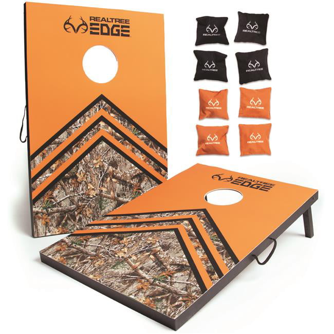 Realtree Cornhole - Camo Backyard Games for Kids， Adults， and Family - 2 Camouflage Boards， 8 Bean Bags， and Carrying Bag - Indoor and Outdoor Activities - Play for Travel， Beach， Yard， and Lawn