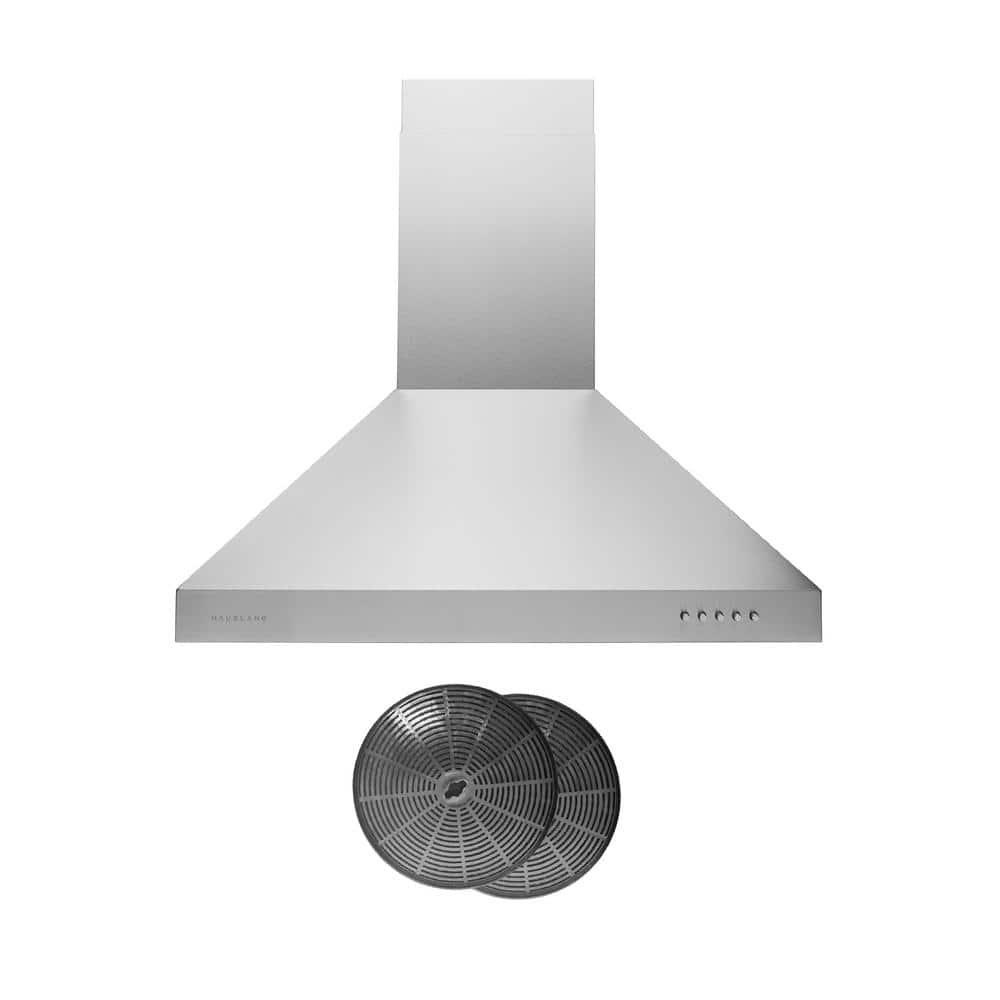 HAUSLANE 30 in Convertible Wall Mount Range Hood with Changeable LED Aluminum Mesh Filters in Stainless Steel