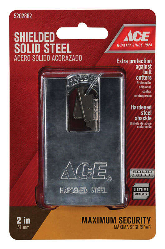 Ace 1-13/16 in. H X 2 in. W X 3/4 in. L Steel Double Ball Locking Shrouded Shackle Padlock