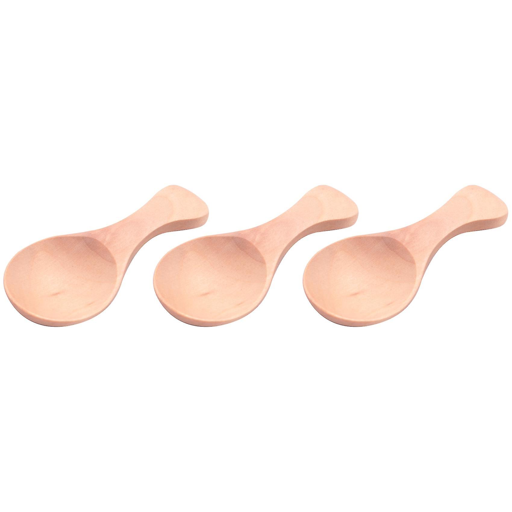 8pcs Small Wooden Salt Spoon Solid Wood Condiments Spoon Handmade Honey Teaspoon Seasoning Sugar Co