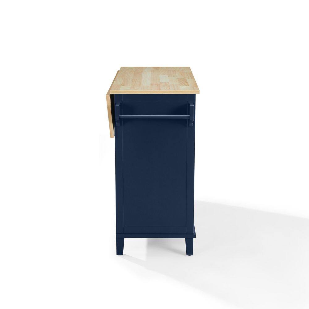 CROSLEY FURNITURE Cora Navy Kitchen Island with Drop Leaf CF3039NA-NV