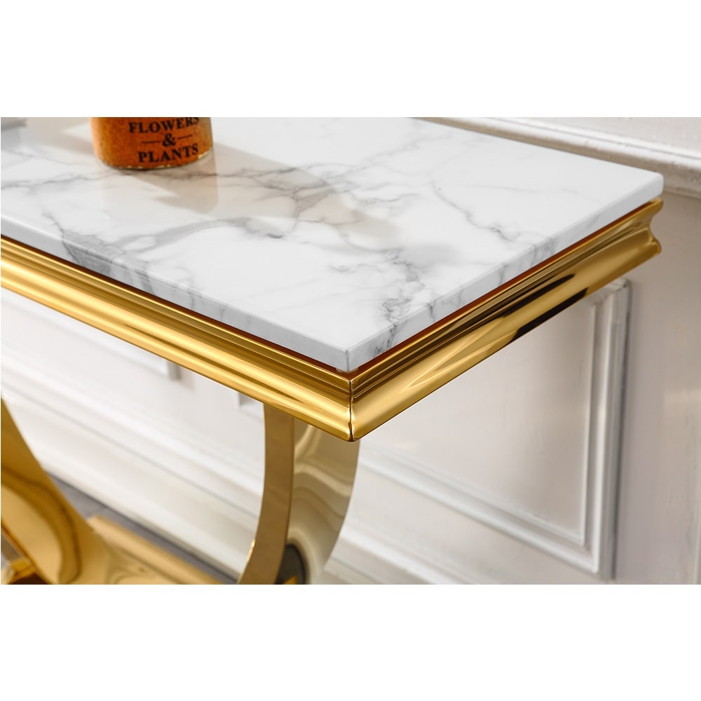 Modern Rectangular Marble Console Table