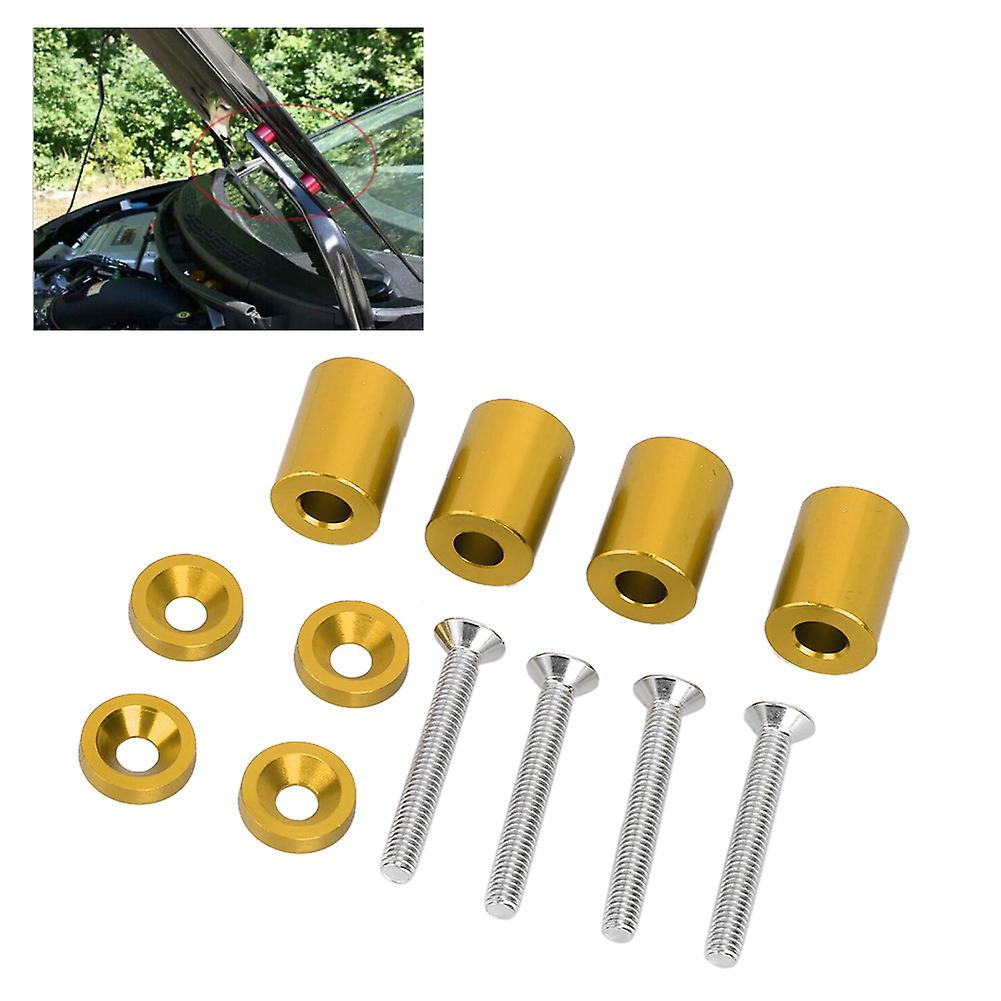 Car Aluminum Alloy Engine Hood Ventilation Spacer Riser Fit For 6mm Motor(gold)