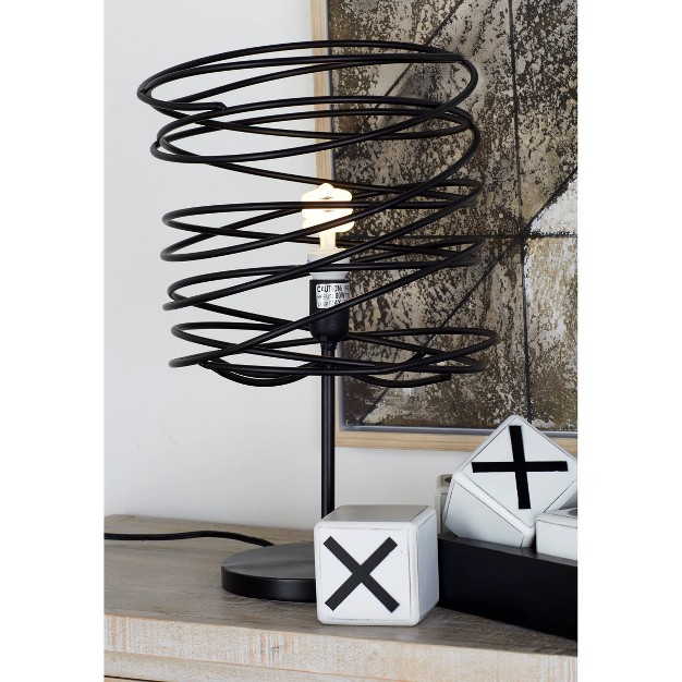 Metal Accent Lamp With Ring Shade Black Olivia amp May