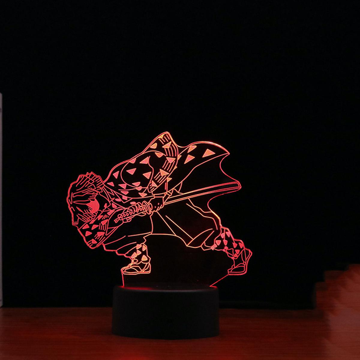 Demon Slayer Agatsuma Zenitsu Illusion Lamp 3d Night Light With 16 Color Change Remote Control，room Dcor