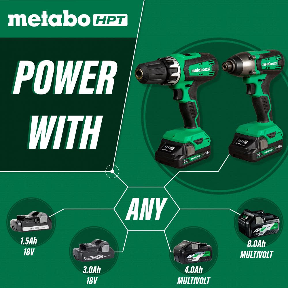 Metabo HPT 18V Brushed Hammer Drill and Impact Driver Combo Kit